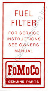 64 1/2-65 FUEL FILTER DECAL