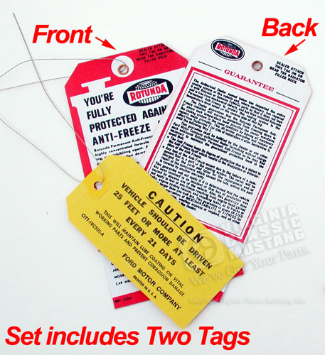 65-66 ANTIFREEZE AND NEW CAR TAGS-PAIR