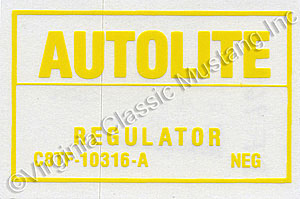 68-70 VOLTAGE REGULATOR DECAL WITH AIR