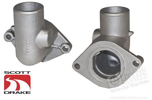 67-70 390/428 ALUMINUM WATER NECK (THERMOSTAT HOUSING)  NO HOLE TAPPED HOLE FOR FITTING