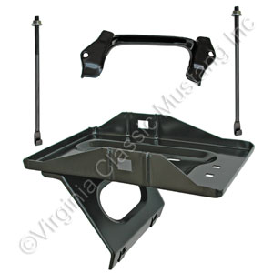 65-66 BATTERY TRAY KIT WITH TOP HOLDDOWN CLAMP AND HOLDDOWN BOLTS