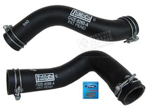 66 V8 RADIATOR HOSE SET WITH STAPLED WIRE STYLE CLAMPS