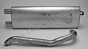 65-66 SINGLE EXHAUST MUFFLER AND TAILPIPE V8 MODELS
