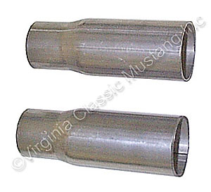 69-70 SHELBY TAIL PIPE ADAPTORS-PAIR *CONNECTS TAIL PIPES TO REAR ALUMINUM COLLECTOR*