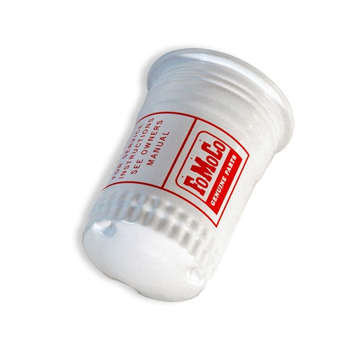 65 FUEL PUMP FILTER CANISTER CORRECT WHITE WITH RED SILKSCREEN