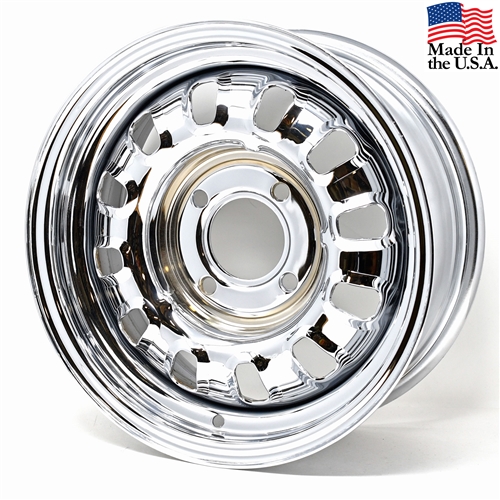 68-69 Style Styled Steel Wheel - 14 x 6 - 4 Lug for 6 Cylinder Models