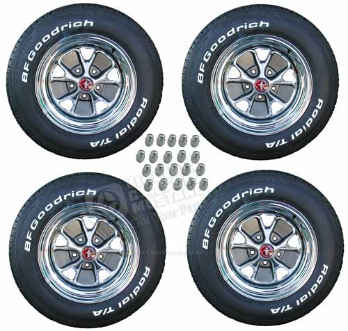 14 X 7 STYLED STEEL WHEEL/TIRE PACKAGE W/ 205/70 X 14 TIRES, HB14 CENTER CAPS, HB10 LUG NUTS