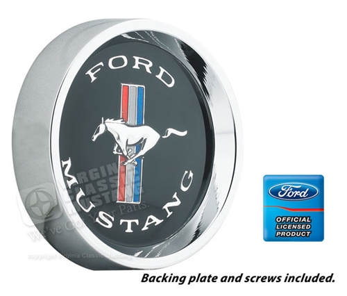 Black Mustang Tri-Bar Logo Center for Cast Aluminum Legendary Wheels