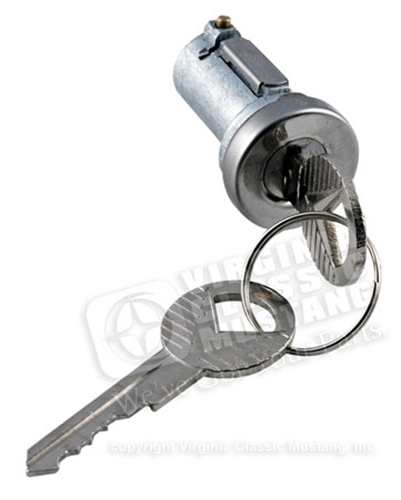 65-66 Mustang Trunk Lock Cylinder with Generic Keys