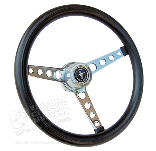 64 1/2 Mustang GT Classic Black Foam Steering Wheel Assembly