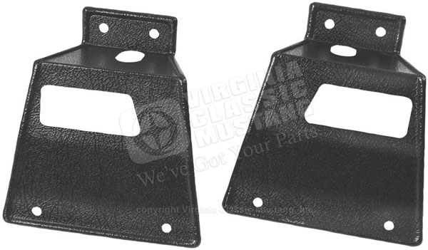 67-68 Mustang Fastback Rear Seat Latch Cover - Use with Folddown Rear Seat - Pair