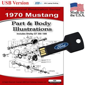 1970 Mustang Parts and Body Illustrations USB Drive