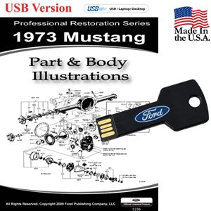 1973 Mustang Parts and Body Illustrations USB Drive