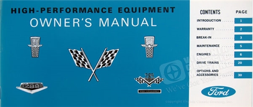 64-65 Mustang and Ford High Performance Equipment Owners Manual