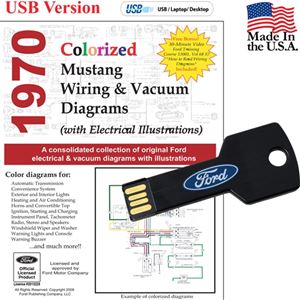 1970 Colorized Wiring and Vacuum Diagrams USB Drive