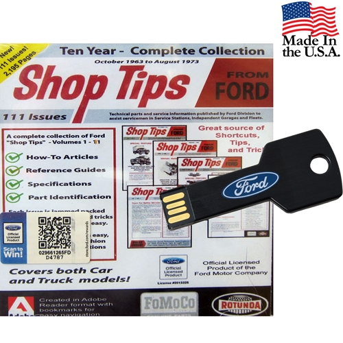 Ford Shop Tips - Complete Collection Volumes 1-11  -  Oct. 1963-Nov. 1973 USB Drive
