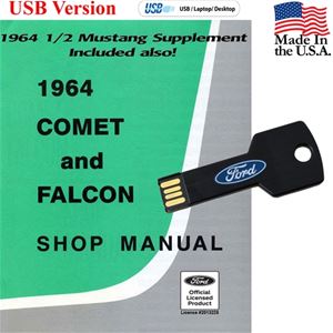 1964 1/2 Shop Manual USB Drive Covers Mustang Comet and Falcon