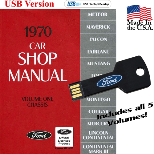 1970 Ford Shop Manual USB Drive