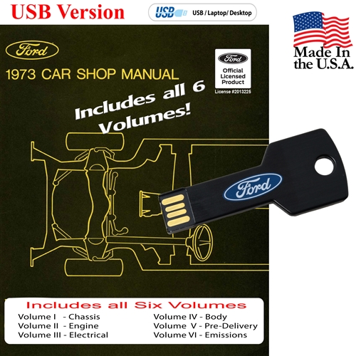 1973 Ford Shop Manual USB Drive