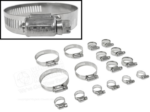Stainless Steel FoMoCo Hose Clamp Set -  Small Block V8 