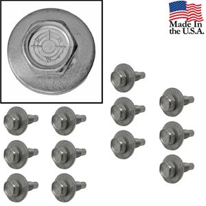 67-69 CADMIUM/SILVER DISC WASHER BOLTS (RBW) SET OF 12