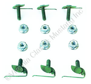 69-70 HOOD MOLDING MOUNTING CLIPS AND NUTS (6 OF EACH)