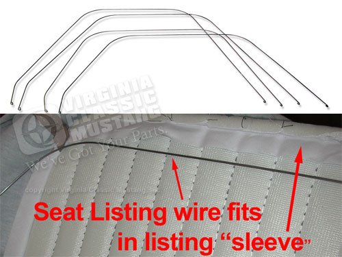 65-66 FRONT SEAT LISTING WIRE SET FOR STANDARD FRONT BUCKETS
