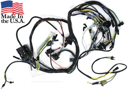 65 Mustang Under Dash Wiring Harness - with gauges and 3 speed heater motor