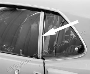 69-70 LH FASTBACK STAINLESS VERTICAL WINDOW CHANNEL