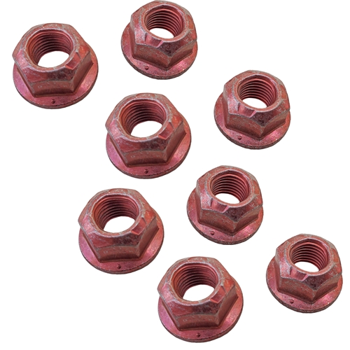 68-73 Rear End U-Bolt Nuts Only  Set of 8 - Correct Red Color
